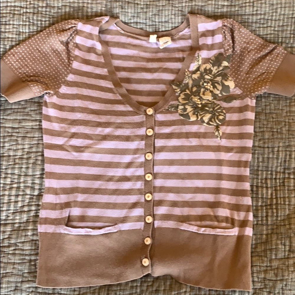 Anthropologie Short Sleeved Cardigan